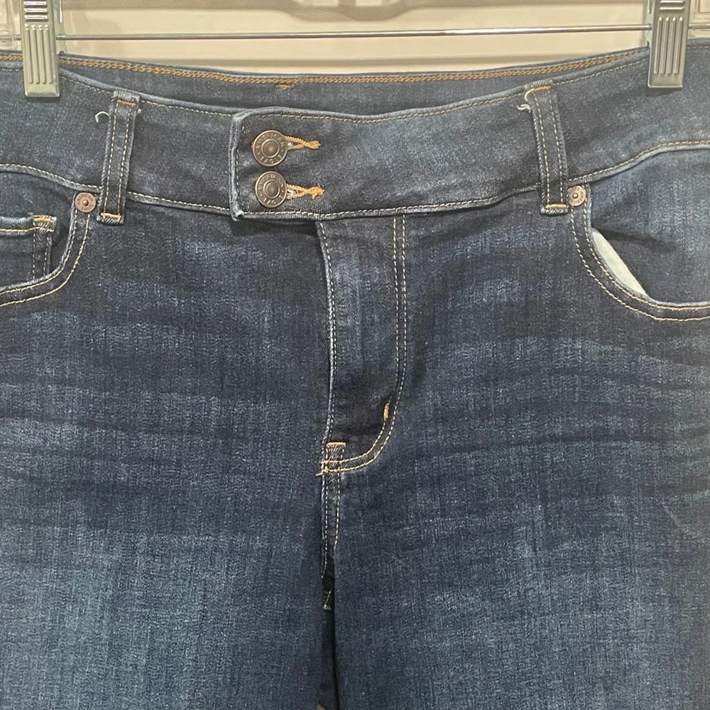 American Eagle Kick‎ Boot Jeans Women Dark Wash Next Level Stretch Size 16 35x30